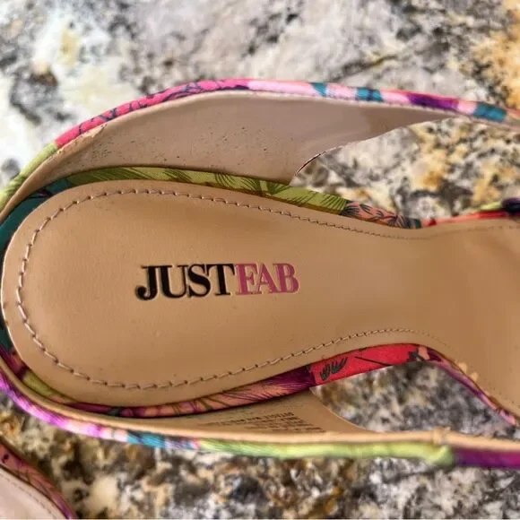 JustFab Floral Print Stiletto Heels – Strappy High Heels, Size 7.5 - Picture 5 of 6